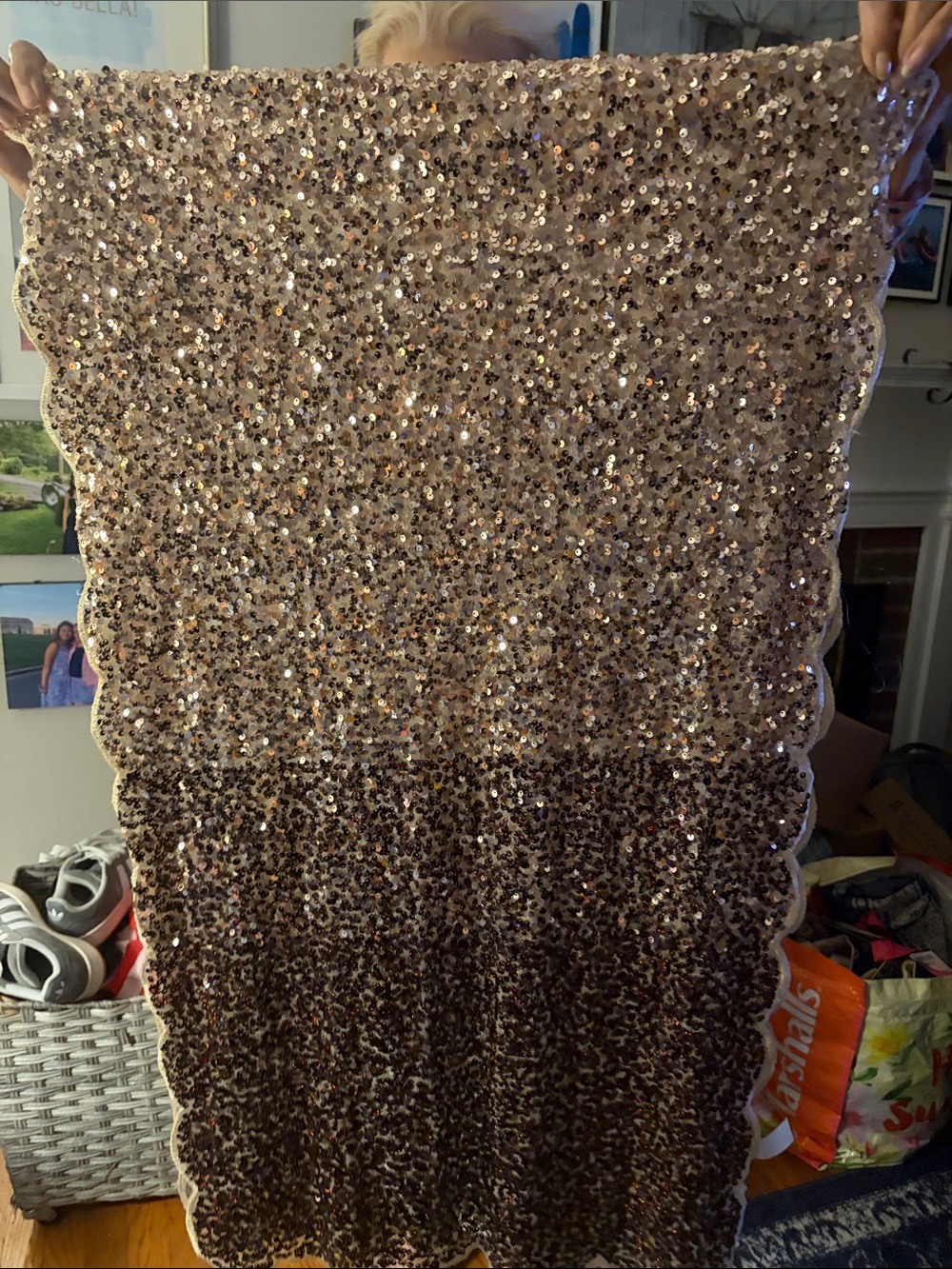 Joan Rivers Rose Gold to Bronze Sequin Shall